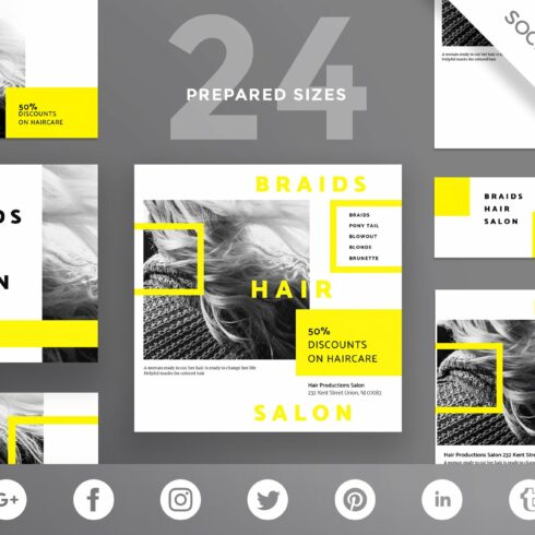 Social Media Pack | Hair Salon cover image.