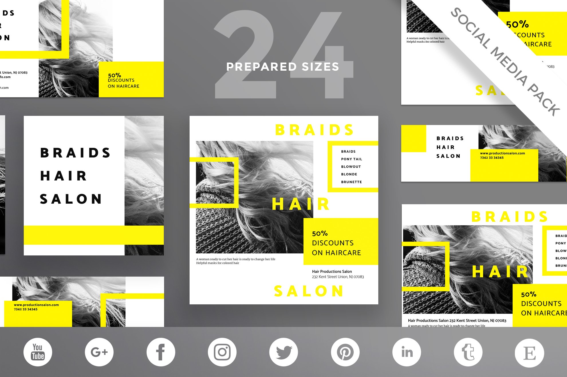 Social Media Pack | Hair Salon cover image.