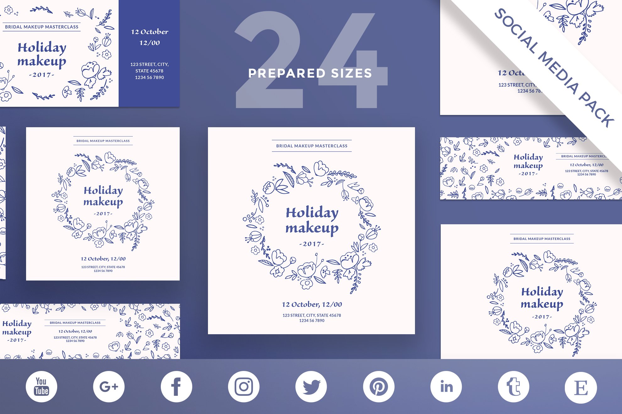 Social Media Pack | Holiday Makeup cover image.