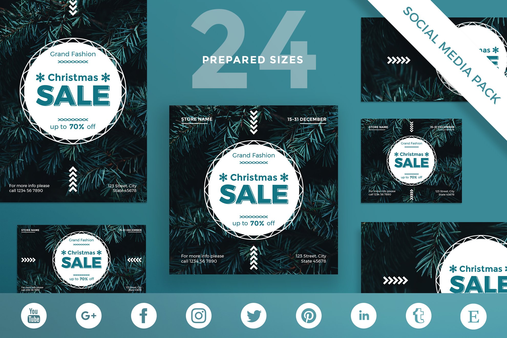 Social Media Pack | Christmas Sale cover image.