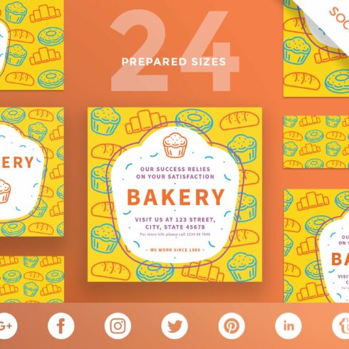 Social Media Pack | Bakery cover image.