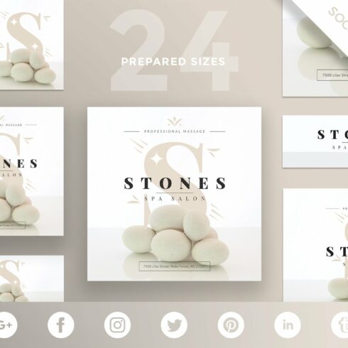 Social Media Pack | Stones Spa cover image.