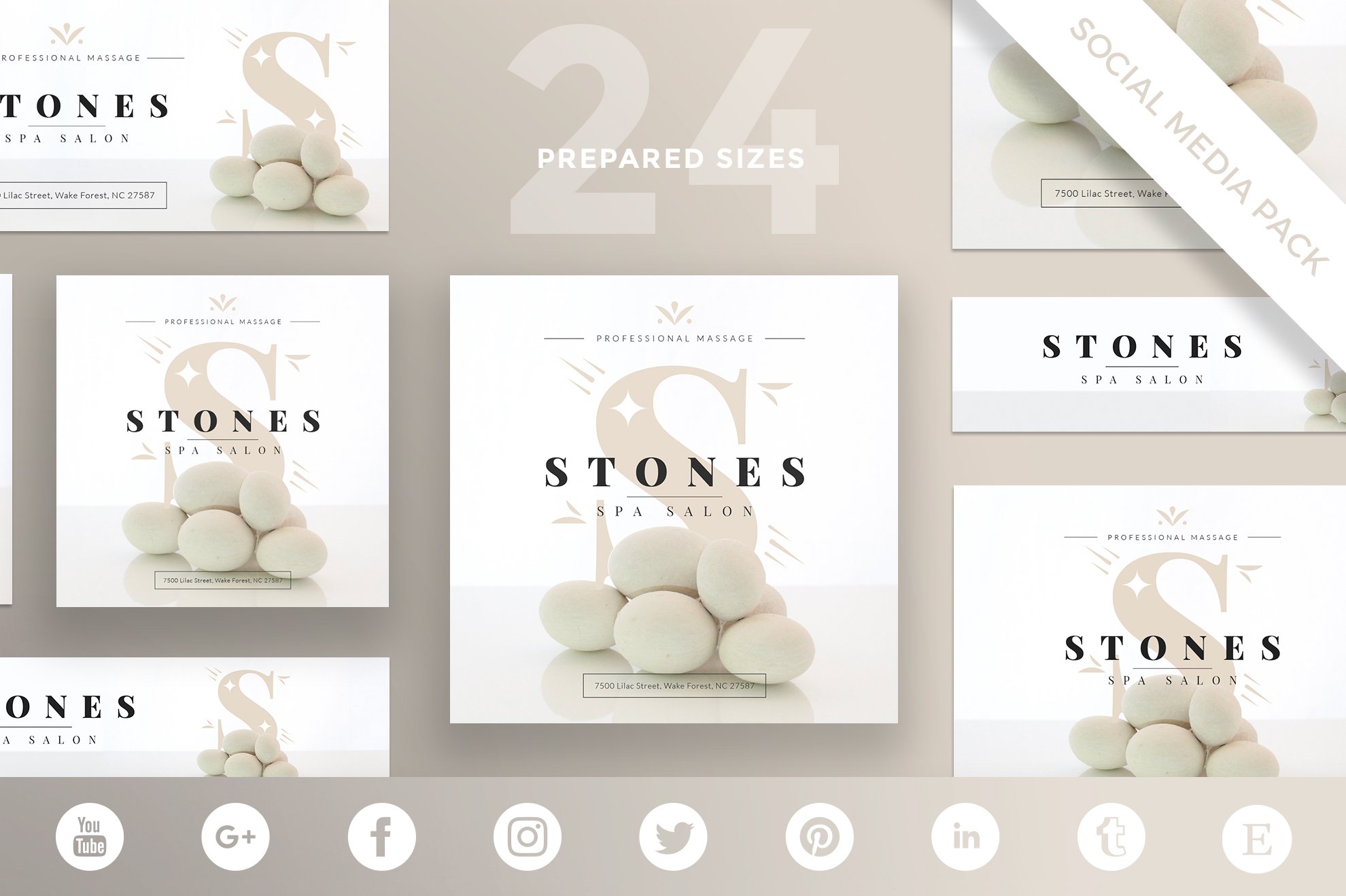 Social Media Pack | Stones Spa cover image.