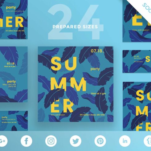 Social Media Pack | Summer Leaves cover image.