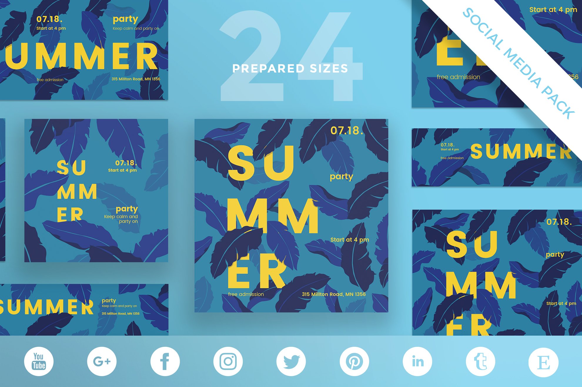 Social Media Pack | Summer Leaves cover image.