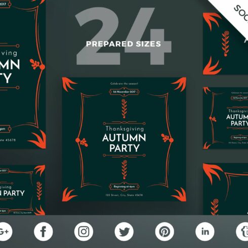 Social Media Pack | Autumn Party cover image.