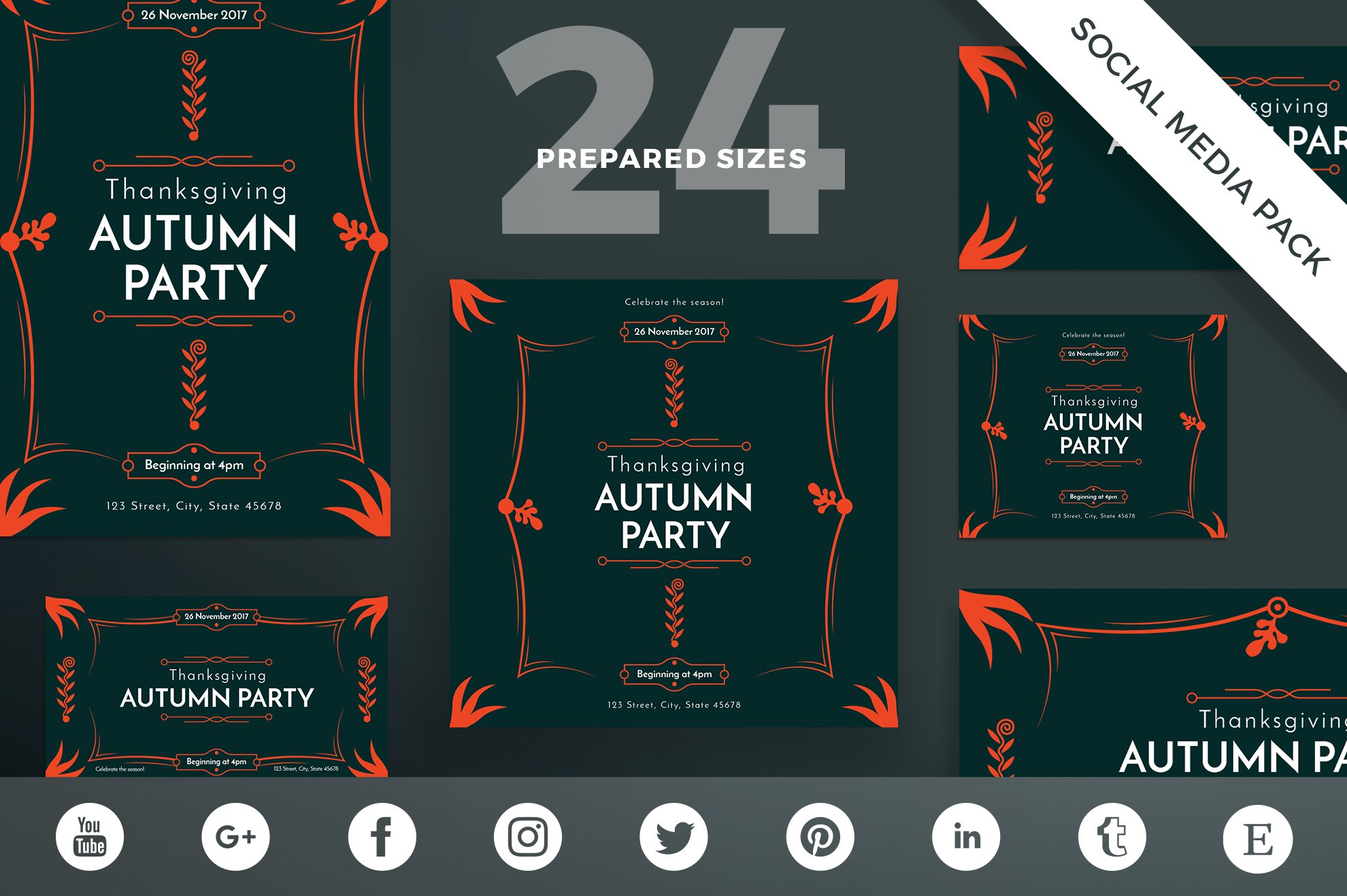 Social Media Pack | Autumn Party cover image.