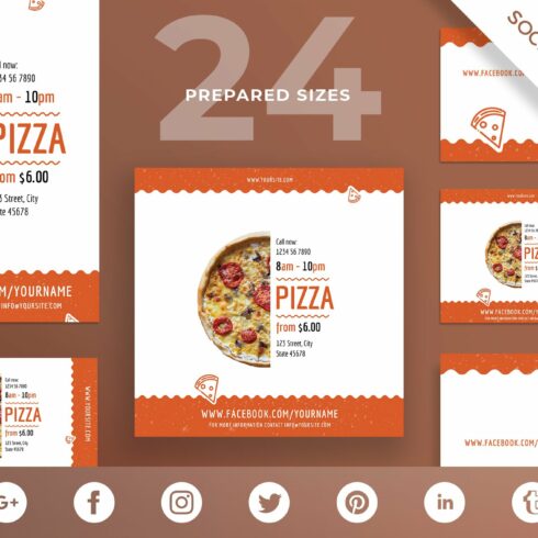 Social Media Pack | Tasty Pizza cover image.