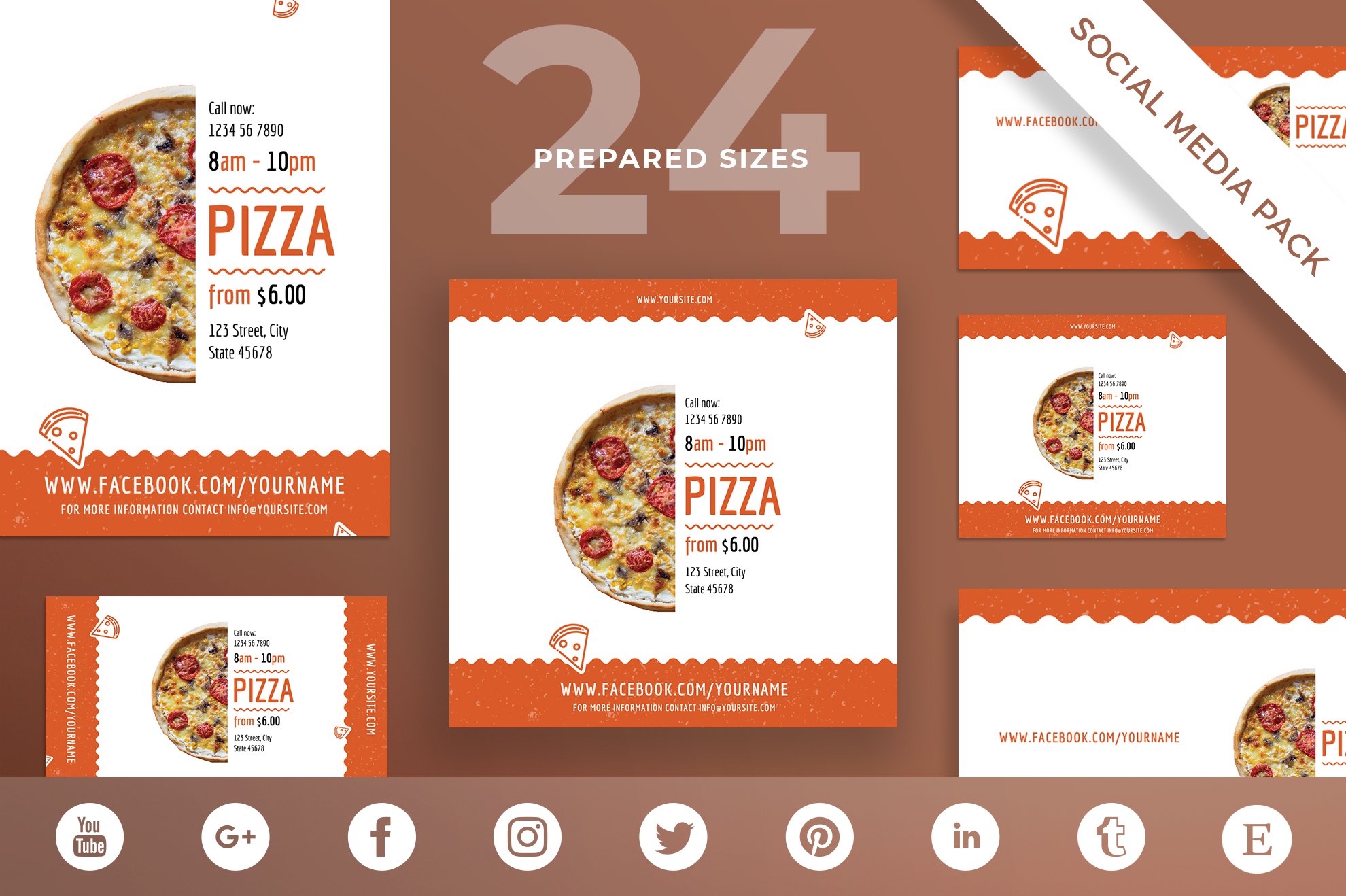 Social Media Pack | Tasty Pizza cover image.