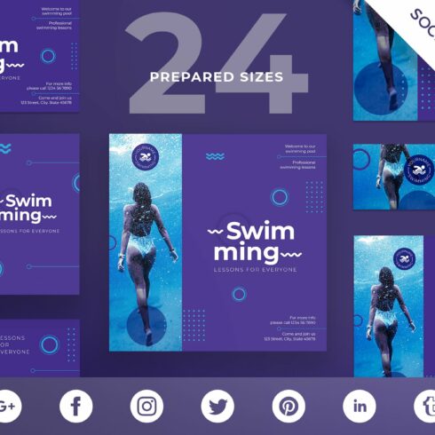 Social Media Pack | Swimming Lessons cover image.