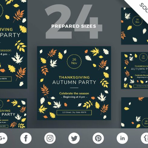 Social Media Pack | Autumn Party cover image.