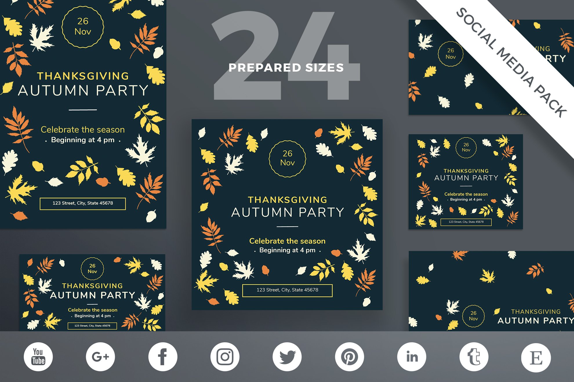 Social Media Pack | Autumn Party cover image.