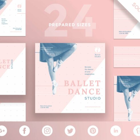 Social Media Pack | Ballet Studio cover image.