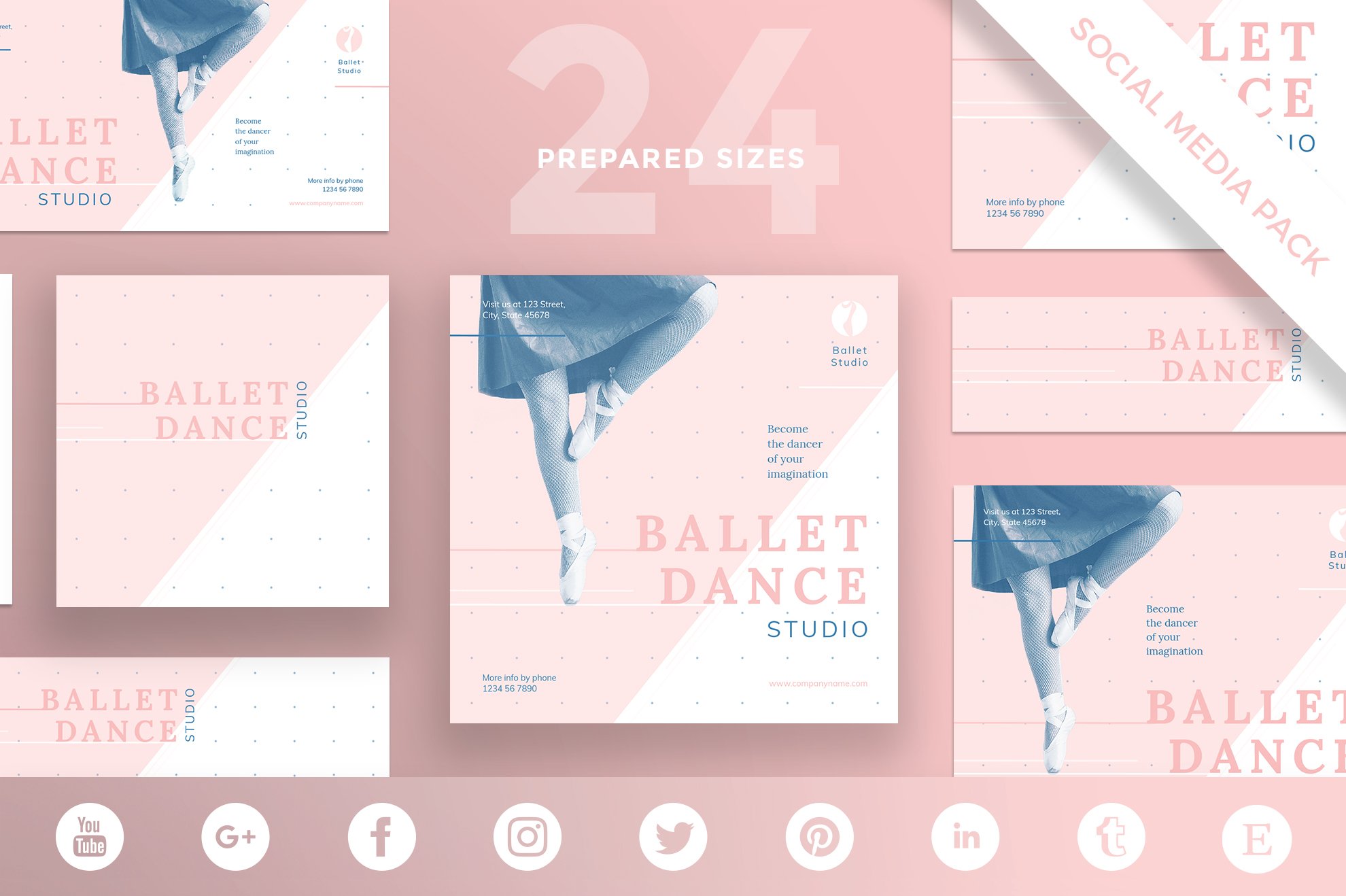 Social Media Pack | Ballet Studio cover image.