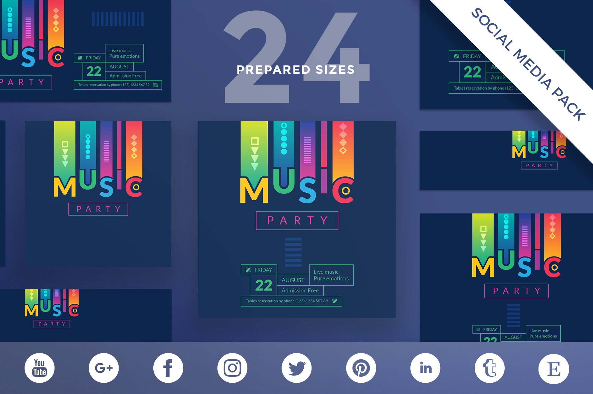 Social Media Pack | Music Party cover image.