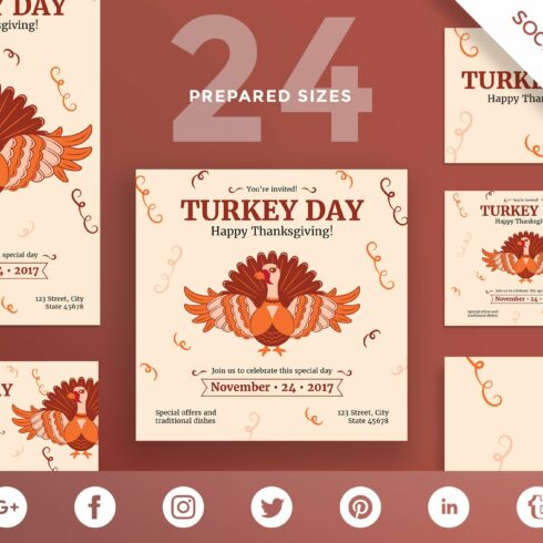 Social Media Pack | Turkey Day cover image.