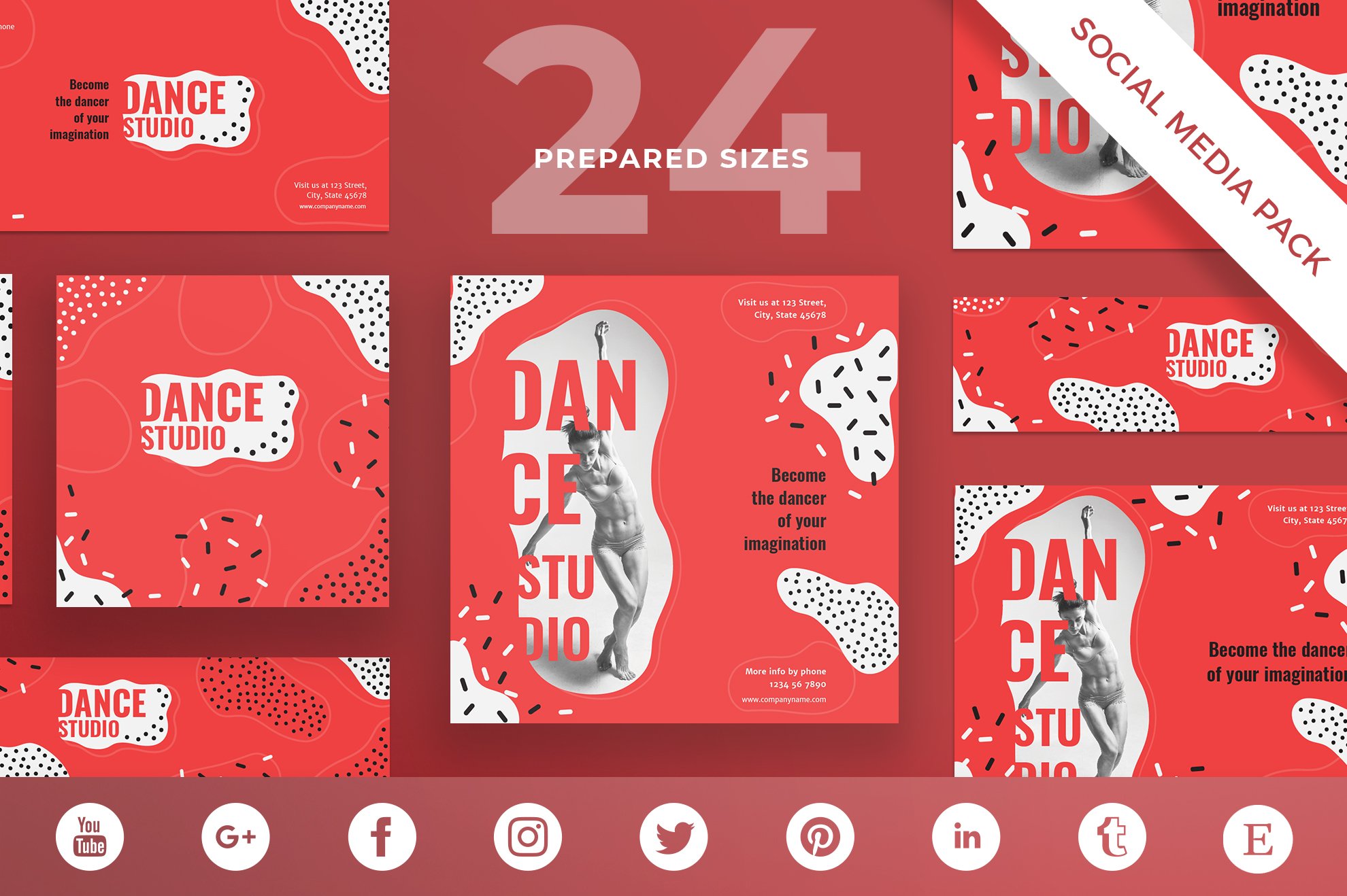 Social Media Pack | Dance Studio cover image.