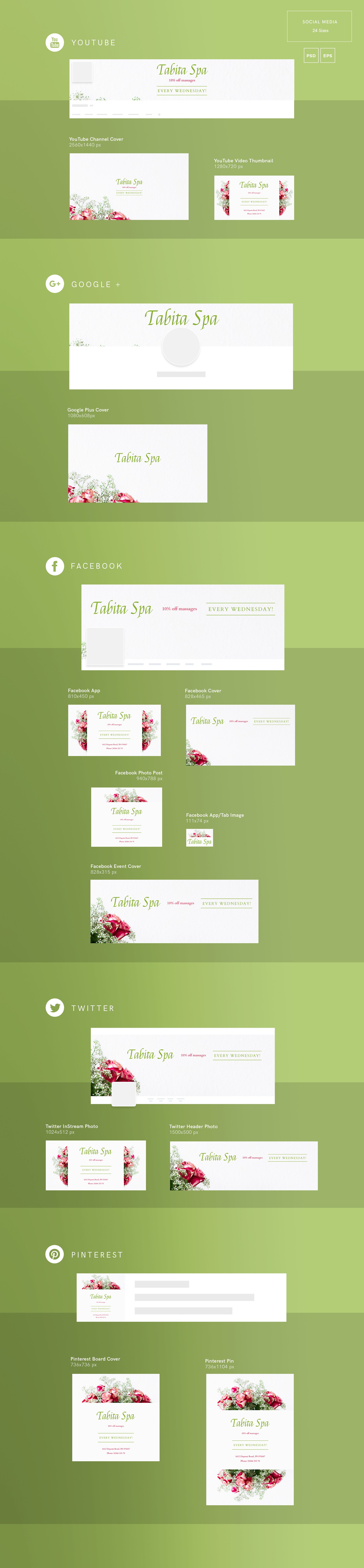 Social Media Pack | Tabita Spa preview image.