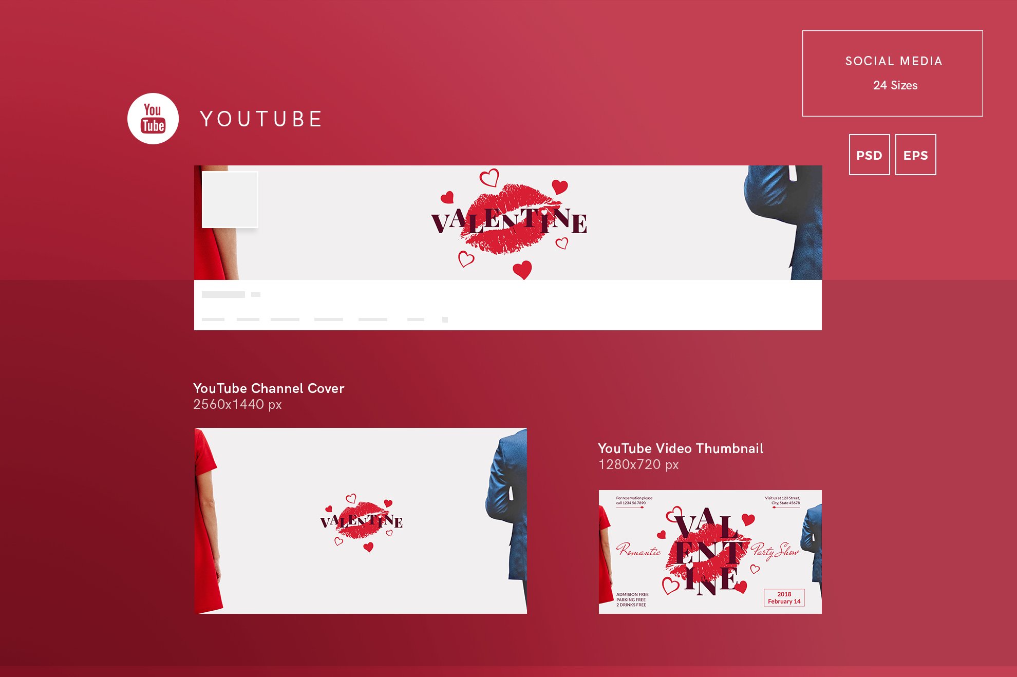 Social Media Pack | Valentine's Day preview image.