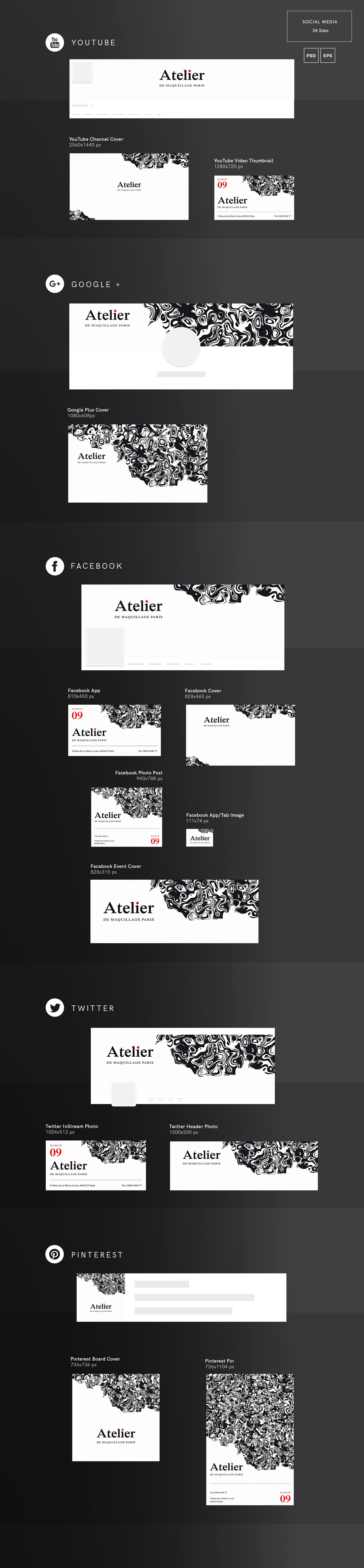 Social Media Pack | Atelier preview image.