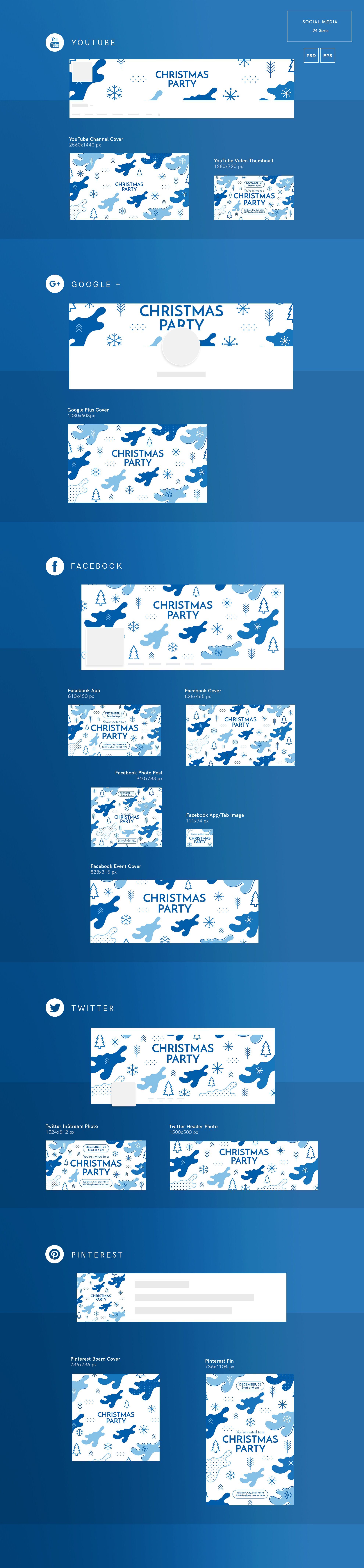 Social Media Pack | Christmas Party preview image.