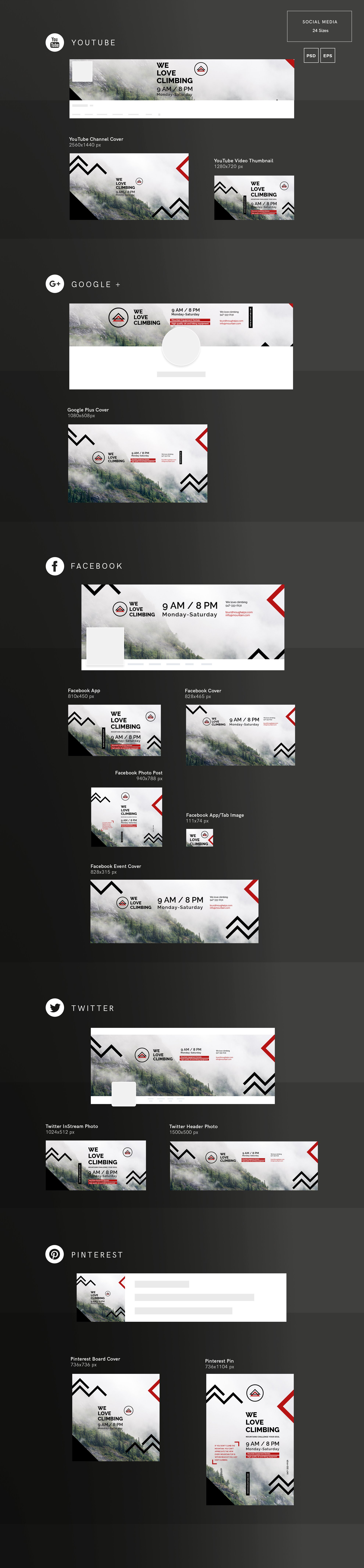 Social Media Pack | Mountain preview image.