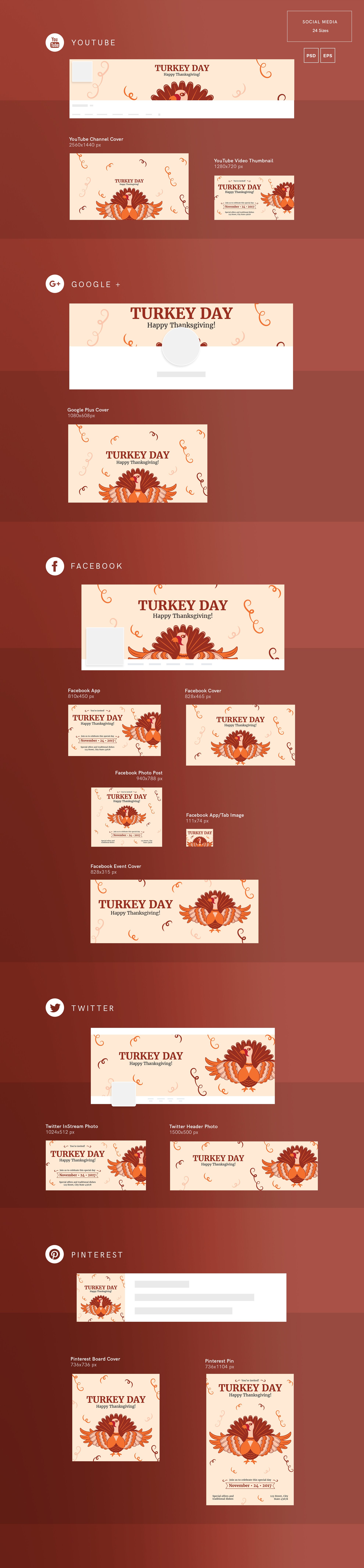 Social Media Pack | Turkey Day preview image.