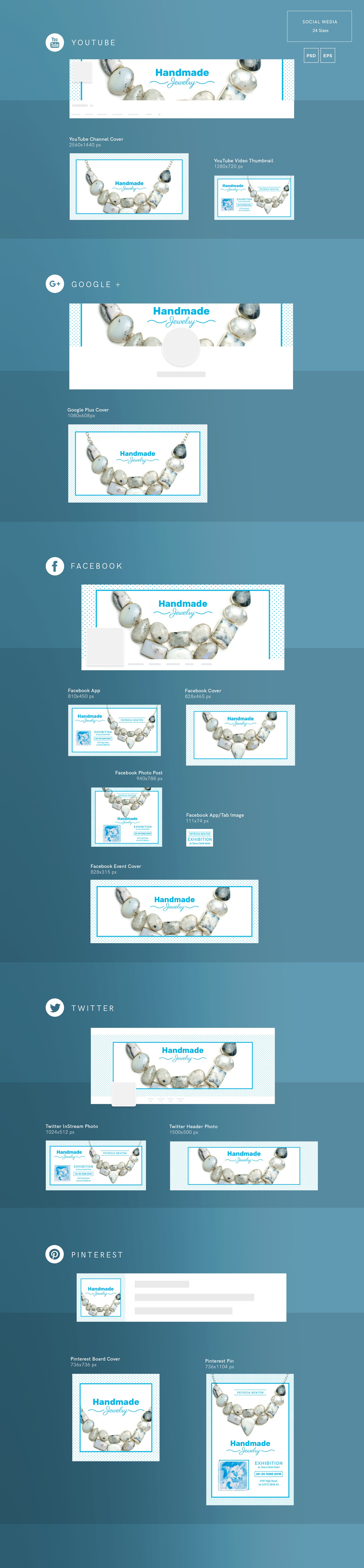 Social Media Pack | Handmade Jewelry preview image.