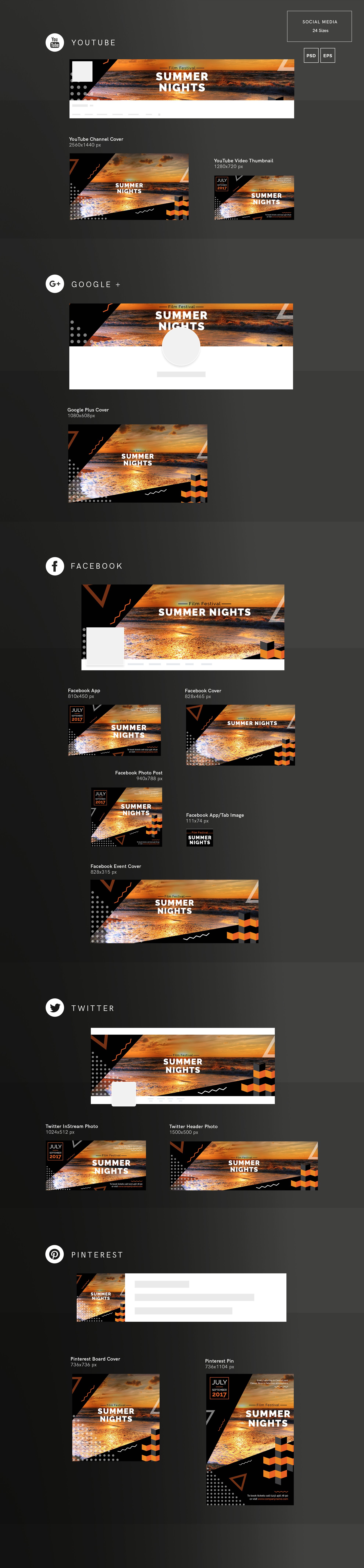 Social Media Pack | Summer Nights preview image.