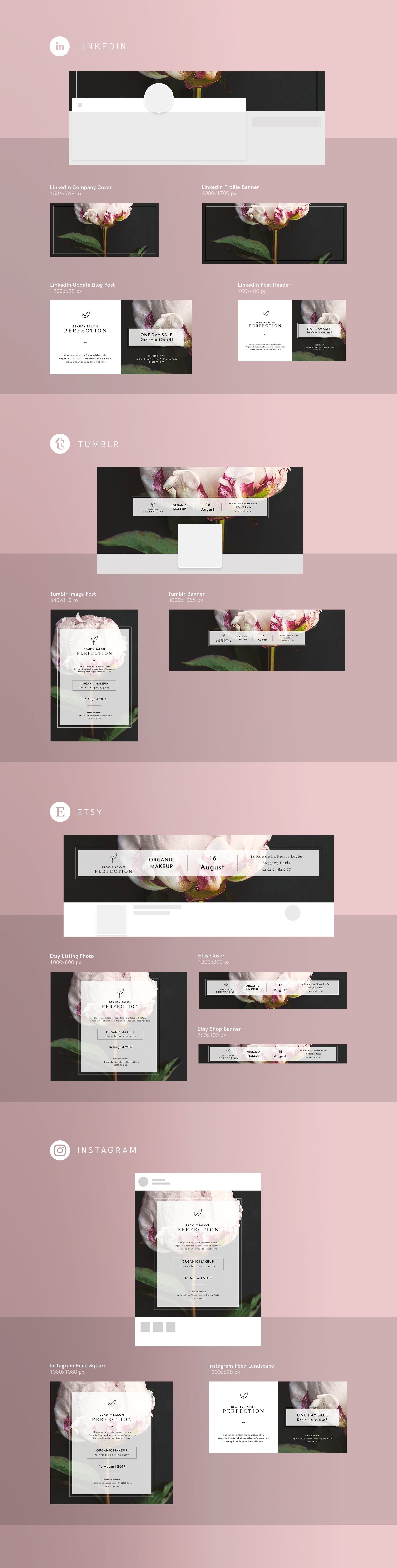 Social Media Pack | Perfection Salon preview image.