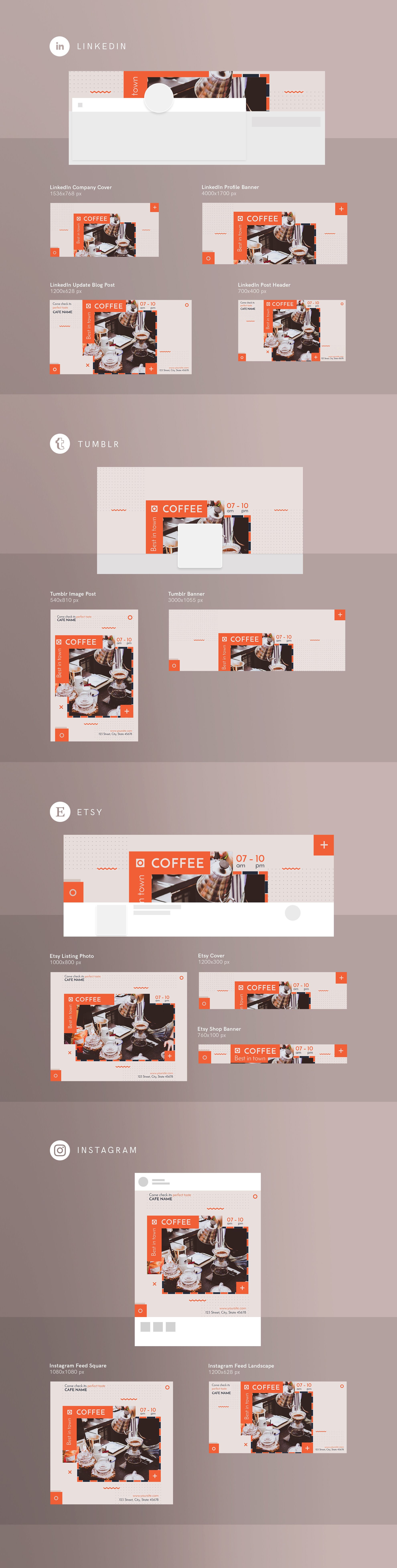 Social Media Pack | Coffee Shop preview image.