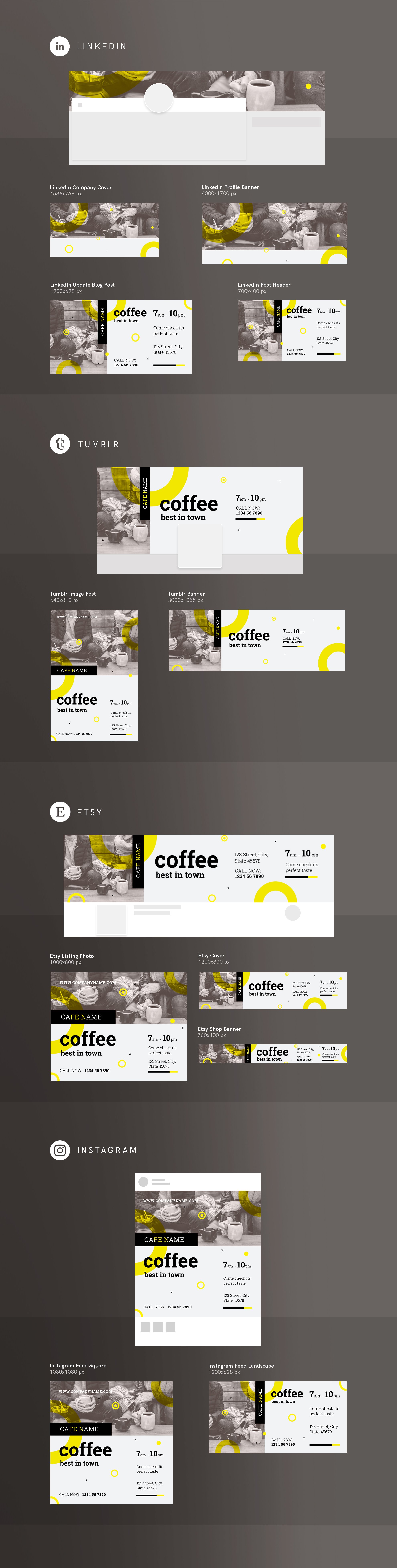 Social Media Pack | Coffee Shop preview image.