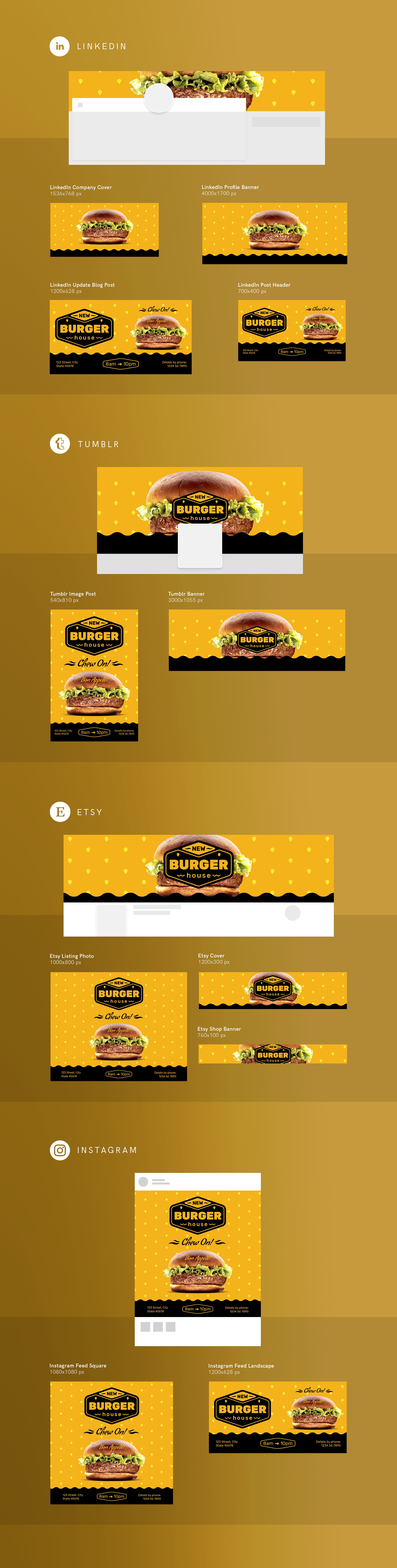 Social Media Pack | Burger House preview image.