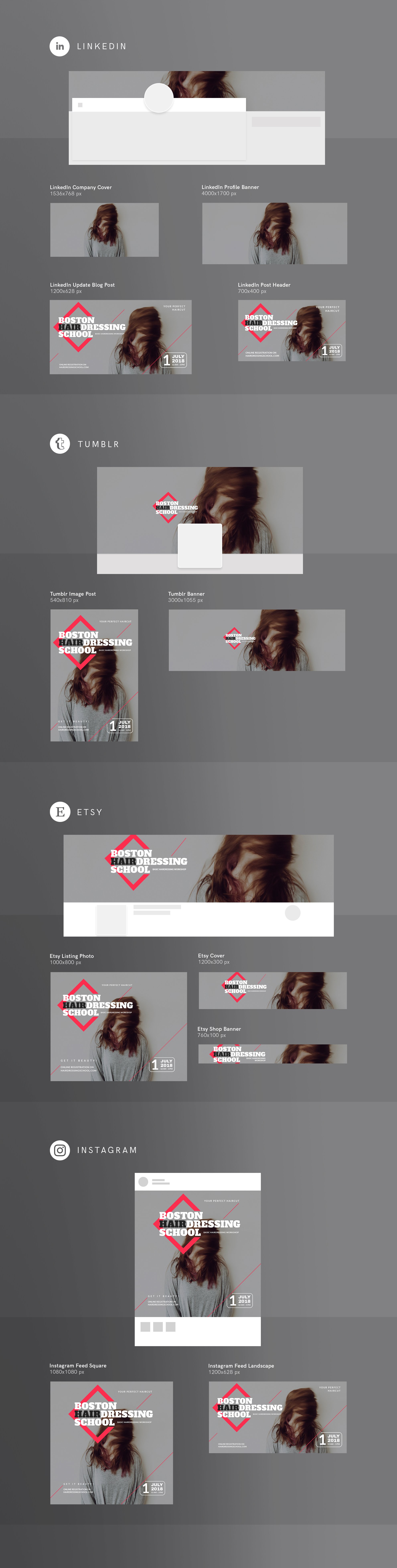 Social Media Pack | Hairdressing preview image.