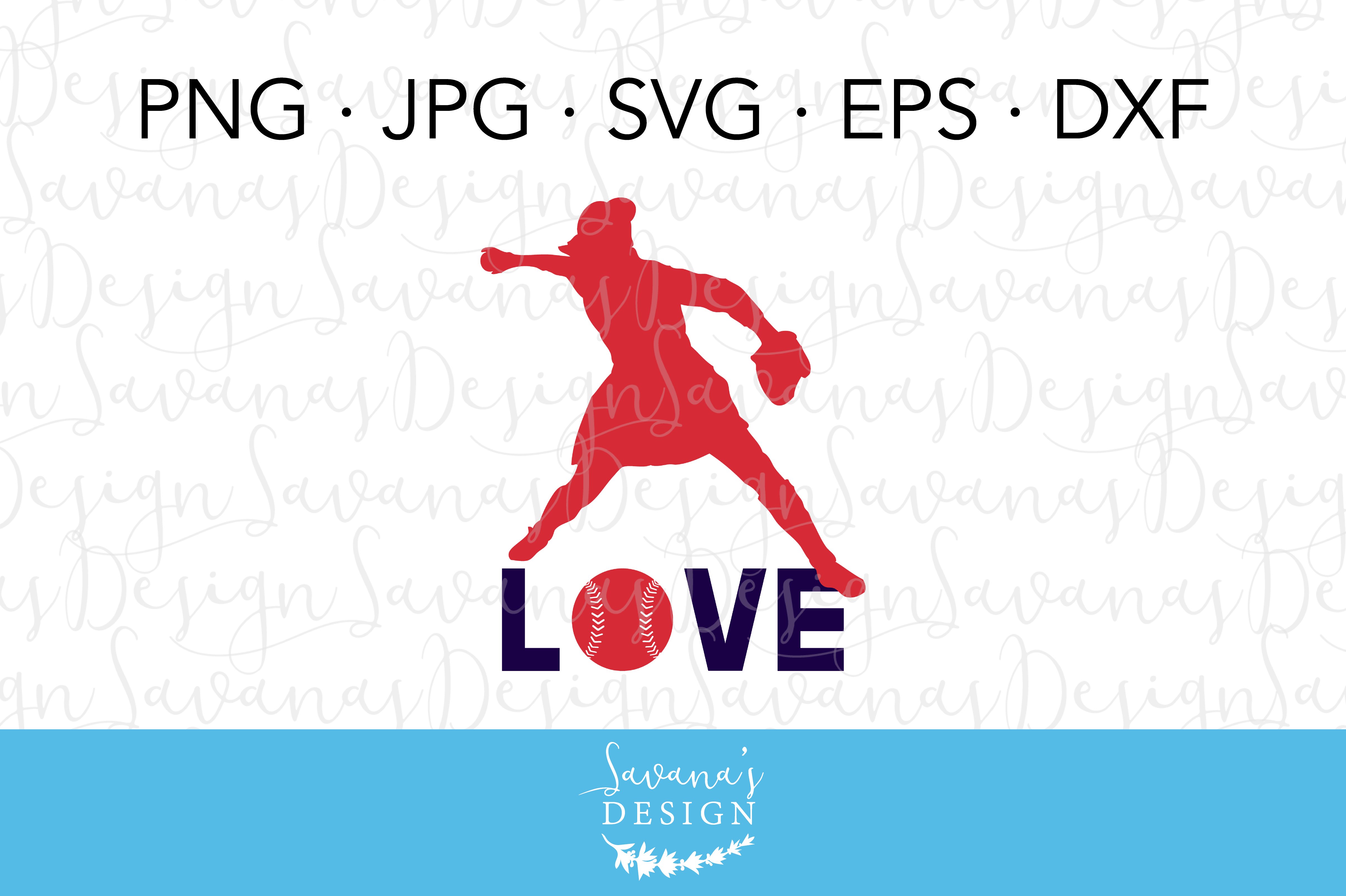 Softball Player SVG Cut File cover image.