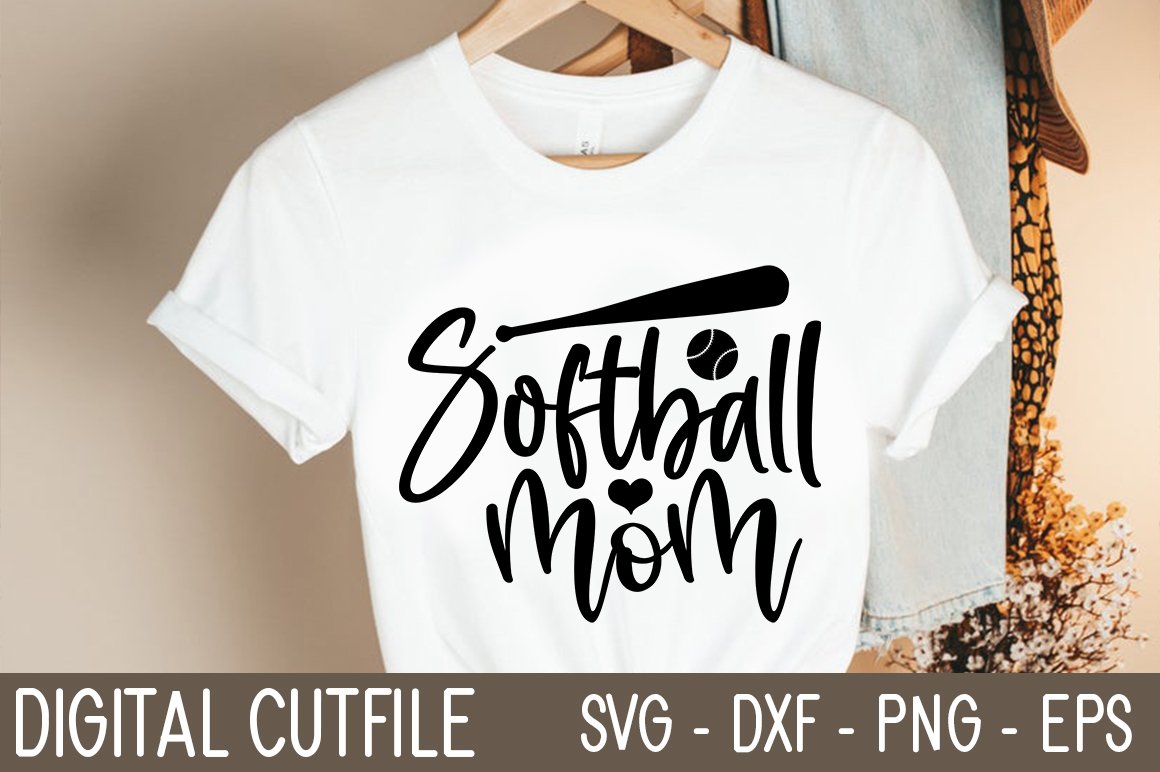 Softball Mom SVG cover image.