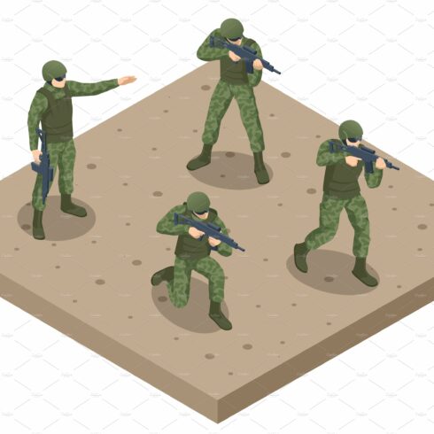 Isometric Attack Soldiers. Special cover image.