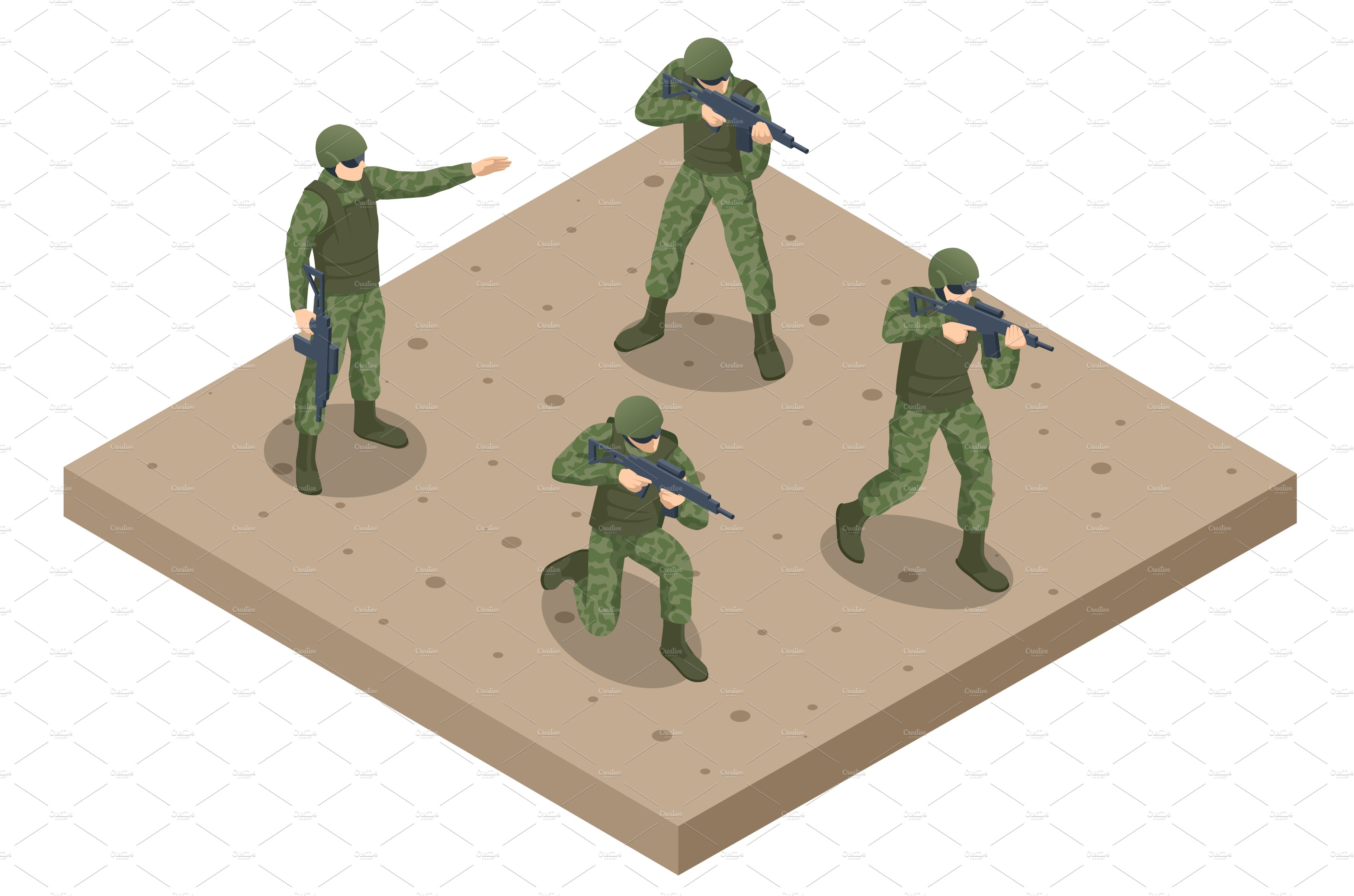 Isometric Attack Soldiers. Special cover image.