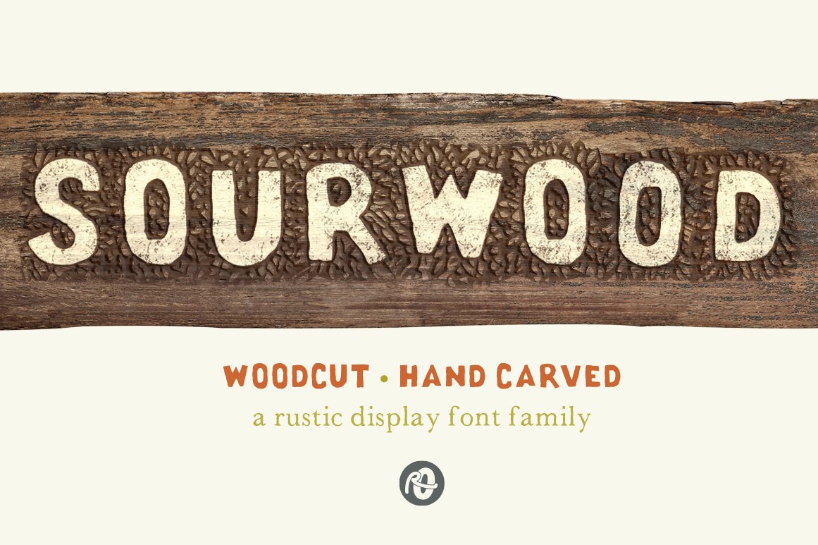 Sourwood: woodcut font family cover image.