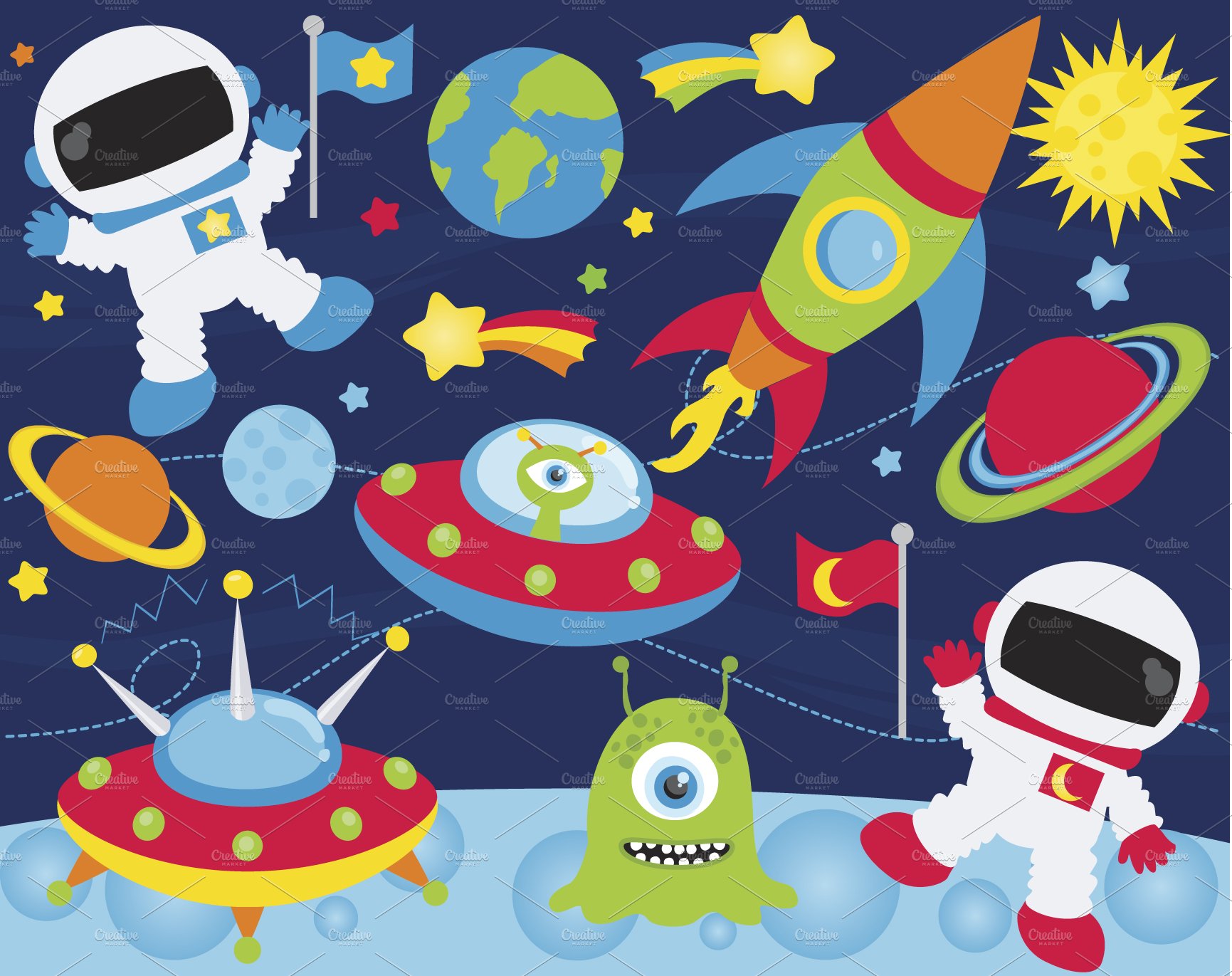 Space Adventures, Astronaut Clipart preview image.