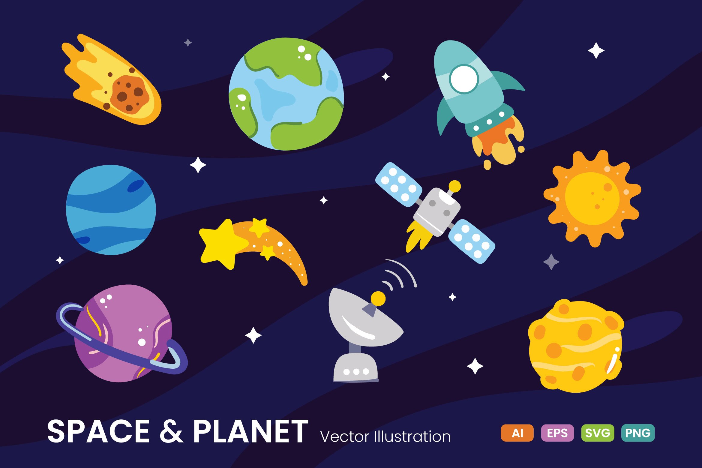 Space and Planet Illustration cover image.