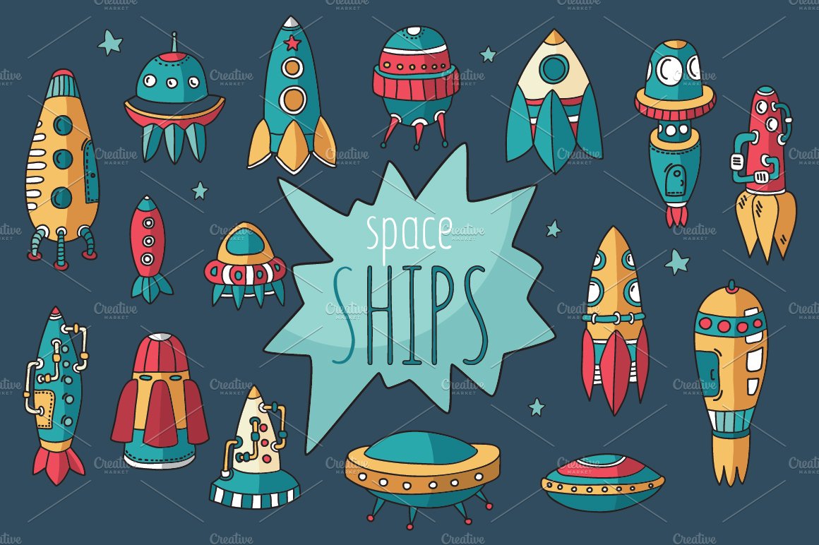Spaceships set + pattern cover image.