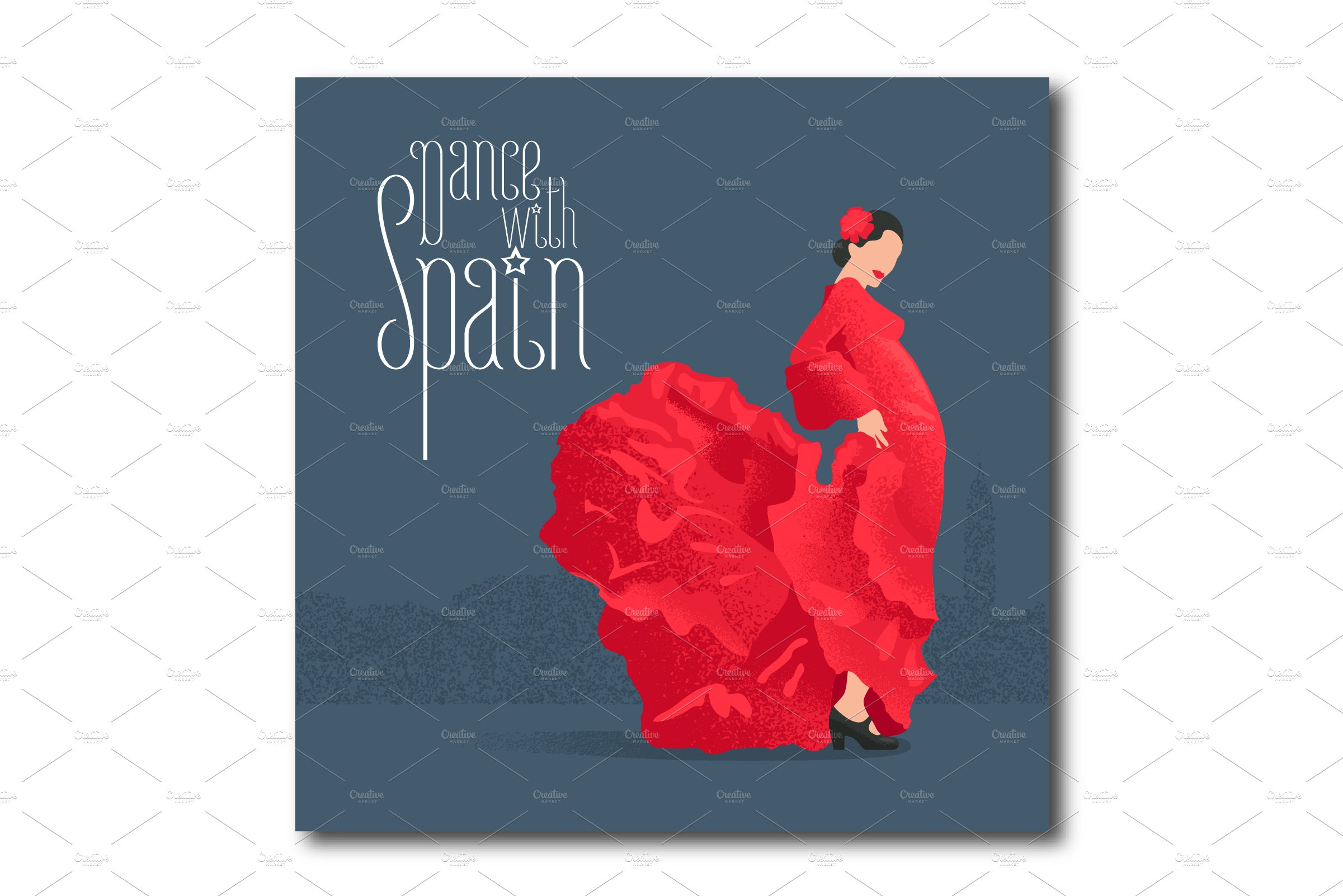 Flamenco dancer vector design cover image.