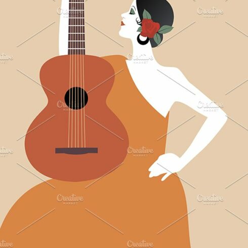 Spanish woman & guitar cover image.