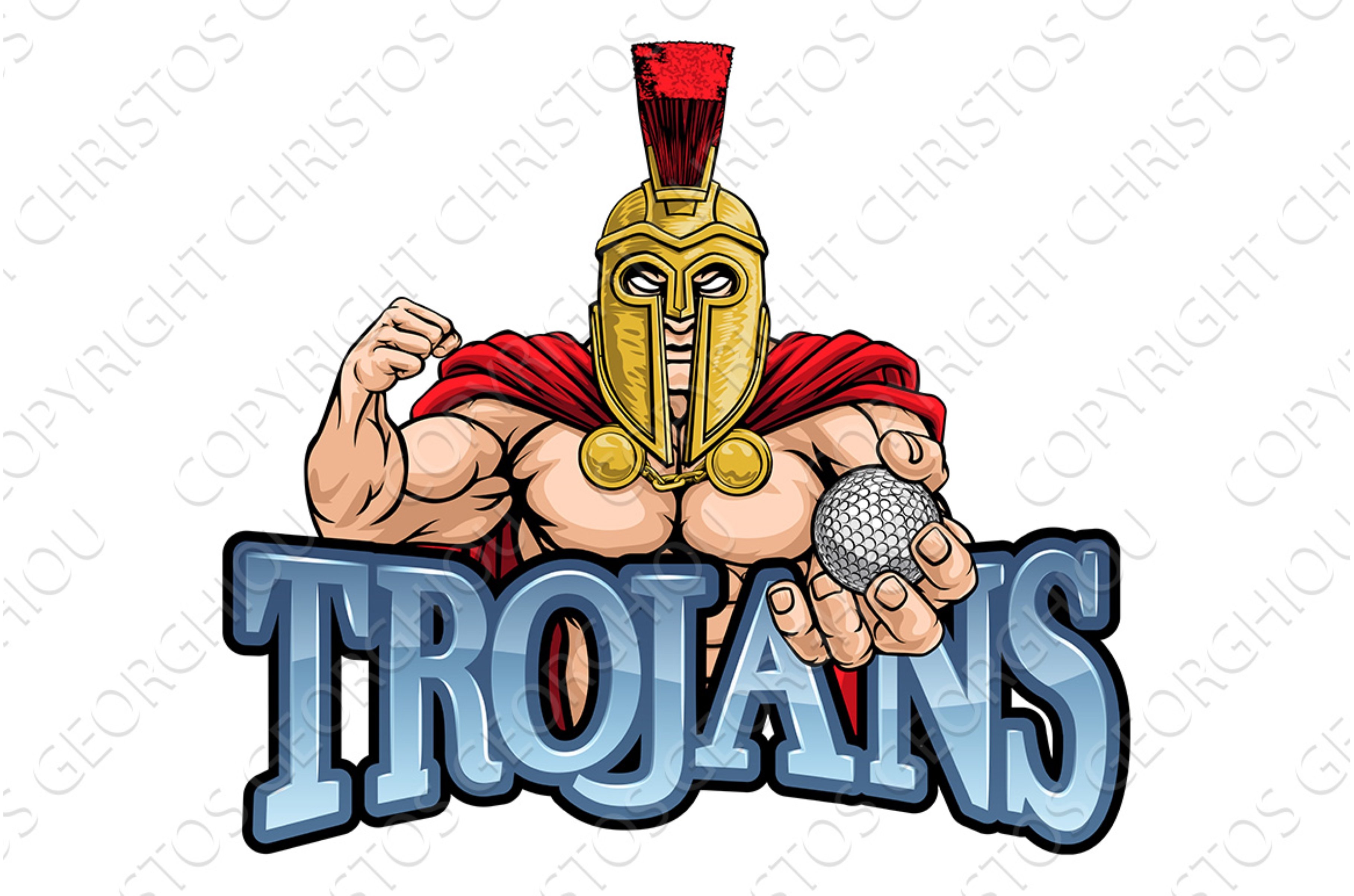 Trojan Spartan Golf Sports Mascot cover image.