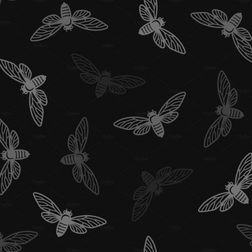 Cicada Insects Seamless Pattern with cover image.