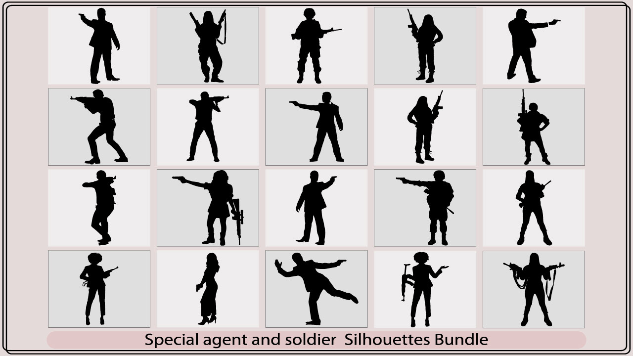 special agent and soldier silhouettemb add media 721