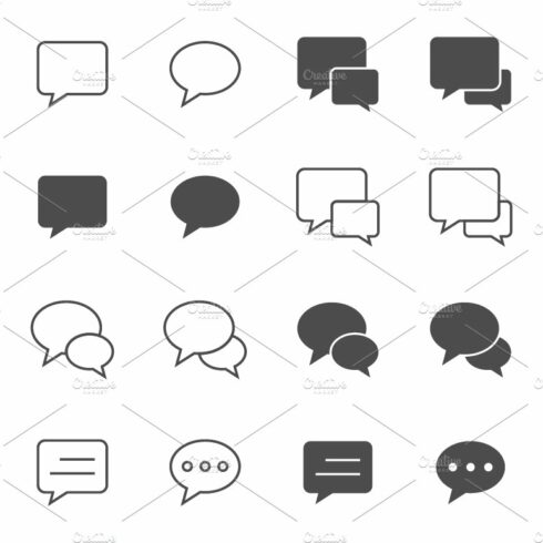 Speech bubble icons cover image.