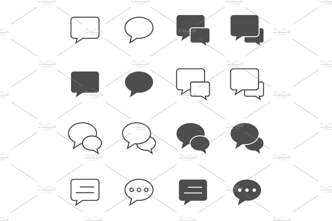 Speech bubble icons cover image.