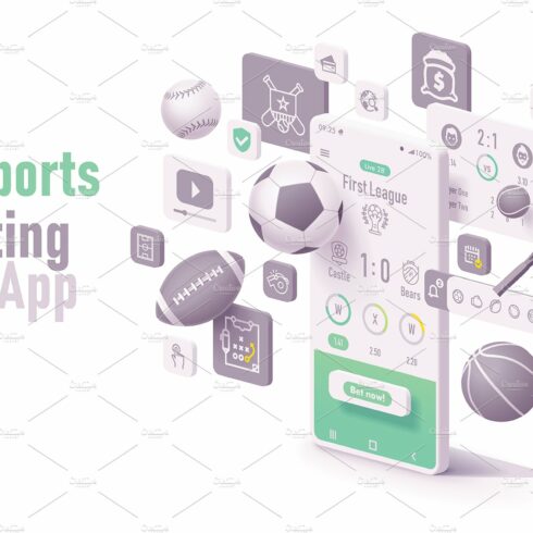 Vector sports betting app concept cover image.